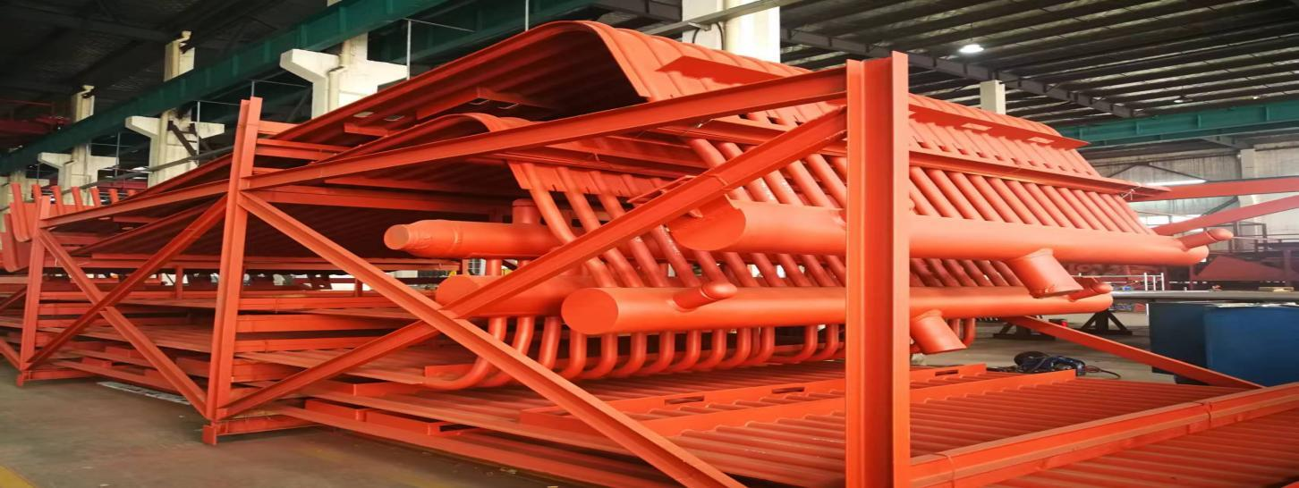 Boiler tube assembly in a steel frame